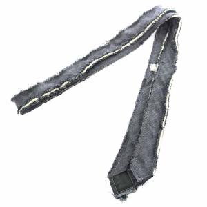 DIOR HOMME ネクタイ ウール シルク混 ダメージ加工 紺 ネイビー