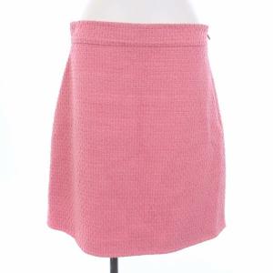2017年製 スカート ミニ ツイード 台形 46 XL ピンク