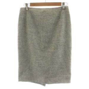 JIL SANDER タイトスカート ひざ丈 アルパカ シルク 絹 36 S グレー