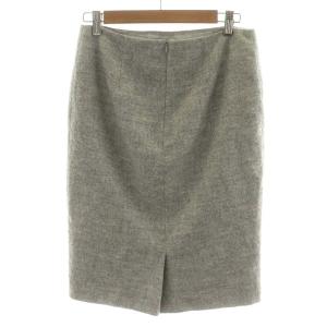 JIL SANDER タイトスカート ひざ丈 アルパカ シルク 絹 36 S グレー