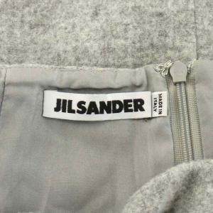JIL SANDER タイトスカート ひざ丈 アルパカ シルク 絹 36 S グレー