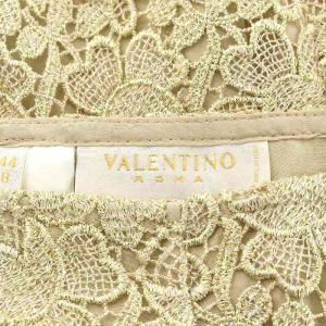 VALENTINO タイトスカート ひざ丈 総レース 44/8 XL ゴールド色