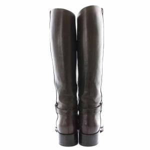 SARTORE ロングブーツ レザー ラウンドトゥ チャンキーヒール ローヒール 36 23cm 茶 ブラウン
