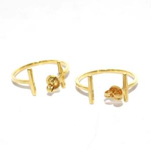 TIFFANY&Co. Tワイヤーフープピアス K18 AU750 イエローゴールド