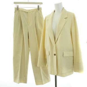 セットアップ 上下 テーラードジャケット シングル ストレートパンツ S M アイボリー 1622-126-0676 1614-126-5491