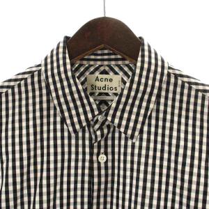 Acne Studios シャツ カジュアルシャツ 長袖 ギンガムチェック 48 M 白 ホワイト 黒 ブラック