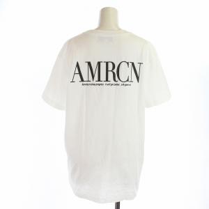 AMERICANA Tシャツ カットソー 半袖 クルーネック ロゴ プリント 白 ホワイト