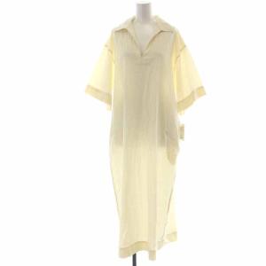 BEAUTY&YOUTH UNITED ARROWS コットンポプリン カフタンスキッパーワンピース ライナー ウォッシャブル ミモレ ロング ペチコート付き 五分袖 M アイボリー