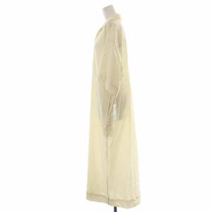 BEAUTY&YOUTH UNITED ARROWS コットンポプリン カフタンスキッパーワンピース ライナー ウォッシャブル ミモレ ロング ペチコート付き 五分袖 M アイボリー