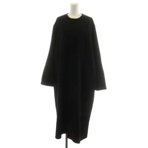 22AW 別注 SNOW PEAK スノーピーク RELUMEスウェットワンピース マキシ ロング 長袖 ロゴ F 黒 ブラック