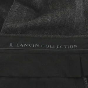 LANVIN パンツ スラックス ジッパーフライ ストライプ柄 ウール 88 L グレー