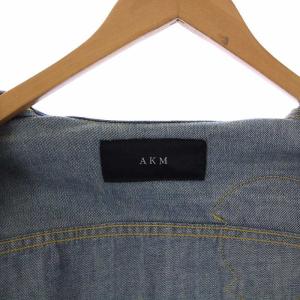 AKM Lee デニムジャケット Gジャン ジージャン ワッペン ダメージ加工 L 青 ブルー 95796