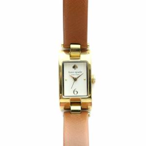 BROOKVILLE 腕時計 クォーツ 3針 レザーバンド 白 ホワイト ゴールド色 茶 ブラウン