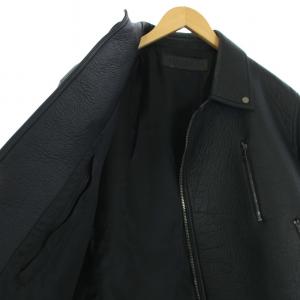 Neil Barrett ライダース レザージャケット シングル アウター ジップアップ XL ブラック