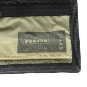 PORTER 吉田カバン × BEAMS別注 リップストップ IDネックホルダー パスケース ナイロン カーキ 黒 ブラック 11-64-0594-176-19-88