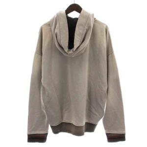 DIESEL S-NEKKI パーカー ジャケット プルオーバー 長袖 ロゴ刺繍 ダメージ加工 USED加工 L グレー 黒 ブラック 赤