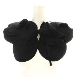 23AW O NECK-PARTS 付け襟 フリル リボン 38 M 黒 ブラック 300GA230-0370