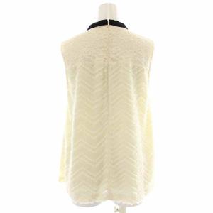 Diagram GRACE CONTINENTAL カットジャガードノースリーブ ブラウス スタンドカラー レース切替 36 S アイボリー 37348212