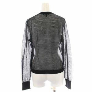 Theory 20SS SHEER COTTON EYELET CROPPED CD カーディガン シアー シースルー 長袖 S 黒 ブラック