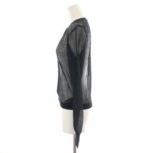 Theory 20SS SHEER COTTON EYELET CROPPED CD カーディガン シアー シースルー 長袖 S 黒 ブラック