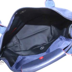 Longchamp ル プリアージュ クラブ LE PLIAGE CLUB トートバッグ ハンドバッグ ナイロン レザー 舟形 ロゴ刺繍 S 紺