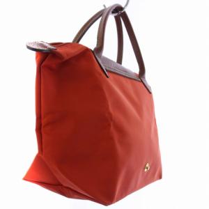Longchamp ル プリアージュ S トートバッグ ハンドバッグ ナイロン カーフレザー オレンジ