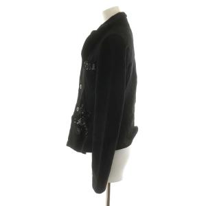 COMME des GARCONS COMME des GARCONS コムコム 05AW AD2005 スパンコール装飾エステルジャケット ブレザー シングル S 黒 ブラック