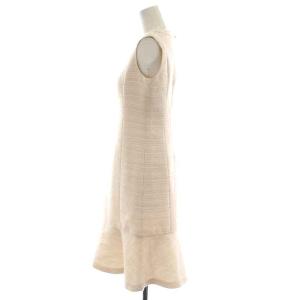 ELISA ワンピース ひざ丈 フレア ノースリーブ ツイード ウール混 1 S ピンク