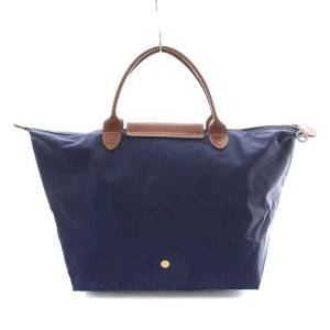 Longchamp ル プリアージュ LE PLIAGE トートバッグ ナイロン レザー M 紺 ネイビー 茶 ブラウン 1623089556