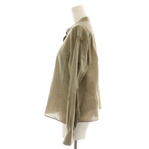 MARGARET HOWELL シャツ 長袖 ノーカラー バンドカラー 2 M ベージュ