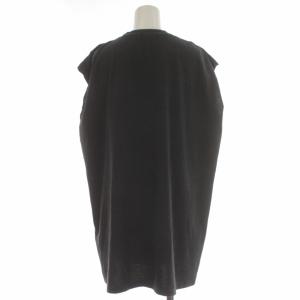 STAMMBAUM Tシャツ カットソー ノースリーブ ロゴプリント コットン F 黒 ブラック