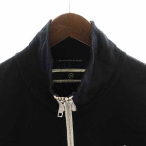 STONE ISLAND DENIM カットソー ハイネック スタンドカラー ハーフジップ 長袖 L 黒 ブラック