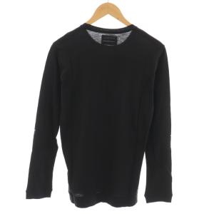 DIESEL BLACK GOLD Tシャツ ロンT カットソー クルーネック 長袖 プリント タグ付き S 黒 ブラック グレー