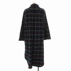 RALPH LAUREN シャツワンピース ロング チェック 長袖 コットン L 緑 グリーン 紺 ネイビー 赤