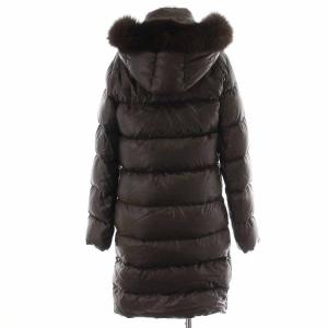 DUVETICA ダウンコート ロング ハイネック フード フォックスファー 40 M 茶 ブラウン