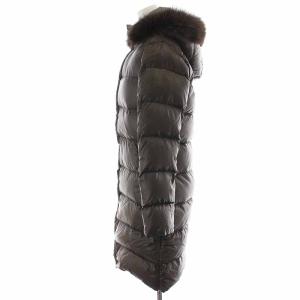 DUVETICA ダウンコート ロング ハイネック フード フォックスファー 40 M 茶 ブラウン