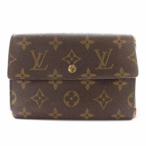 LOUIS VUITTON モノグラム ポルトトレゾール エテュイ パピエ 財布 三つ折り 茶 ブラウン M61202