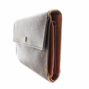 LOUIS VUITTON モノグラム ポルトトレゾール エテュイ パピエ 財布 三つ折り 茶 ブラウン M61202