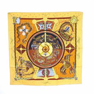 カレ90 REVE D'AUSTRALIE オーストラリアの夢 スカーフ 絹 シルク100％ ベージュ