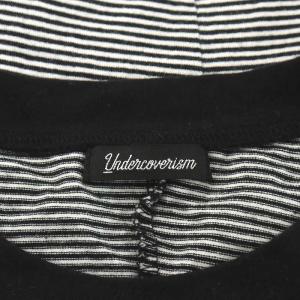 UNDERCOVERISM 22SS カスタム ハギ ボーダー ロゴワッペン Tシャツ カットソー 半袖 2 M 黒 ブラック 白 ホワイト UI1B4805-1