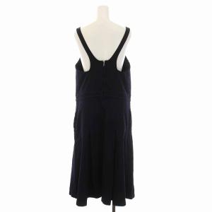 COMME des GARCONS COMME des GARCONS コムコム AD2015 ポリ縮絨 ワンピース ロング ジャンパースカート S 紺 ネイビー RP-A007