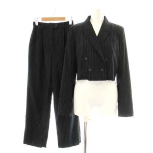 22AW スーツ セットアップ 上下 テーラードジャケット ダブル 総裏地 ショート丈 テーパードパンツ スラックス タック