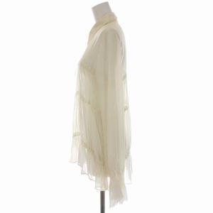 MM6 Maison Margiela シアー シャツ ブラウス シースルー リボン 長袖 38 M アイボリー 白