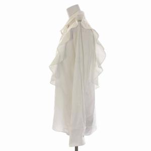 VALENTINO シャツ ブラウス フリル 長袖 40 L 白 ホワイト