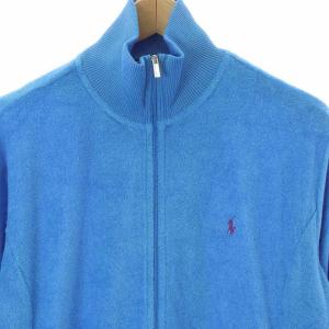 RALPH LAUREN GOLF ジップアップジャケット ハイネック パイル地 ゴルフウェア L 青 ブルー