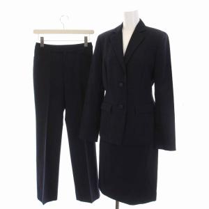 シングルスーツ セットアップ 上下 3点セット ストライプ テーラードジャケット タイトスカート ひざ丈 パンツ 36 38