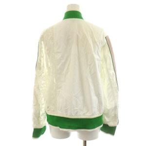 N°21 18AW レーススリーブ ボンバージャケット ブルゾン コットン 38 M 白 ホワイト 緑 グリーン P18EN2M