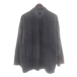 HOUSTON USAコットンシャンブレープルオーバーシャツ カジュアルシャツ ハーフボタン 長袖 L 紺 ネイビー 40964