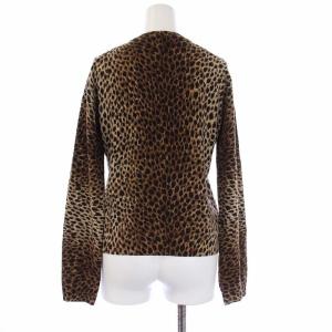 DOLCE&GABBANA アンサンブルニット 長袖カーディガン 半袖カットソー ヒョウ柄 レオパード カシミヤ 38 S 茶 ブラウン