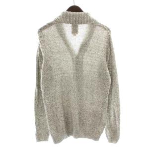 DIESEL Industry カーディガン ニット 長袖 ショールカラー 麻 リネン混 M グレー